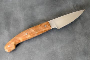 Couteau fixe drop-point manche fourche de hêtre lame acier Bölher N690