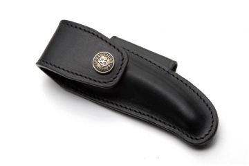 Etui couteau Découverte 12cm cuir noir