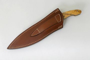 Etui pour couteau fixe ou pliant en cuir naturel