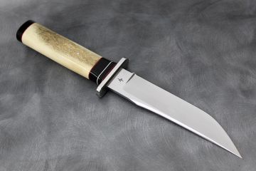 Couteau de bushcraft Poignard bois de cerf lame Bowie acier RWL34