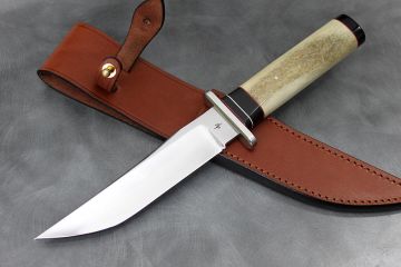 Couteau de bushcraft Poignard bois de cerf lame Bowie acier RWL34