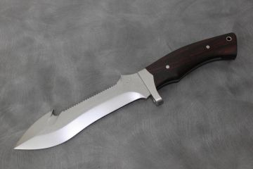 Couteau bushcraft commande spéciale lame acier carbone manche bois exotique