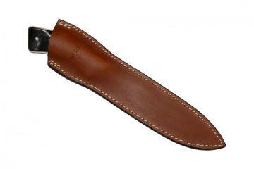 Couteau de camp bushcraft artisanal acier mox27co micarta brown