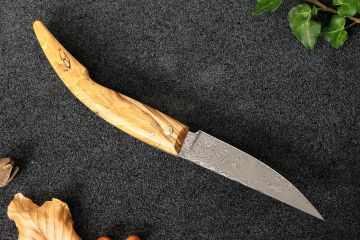 Couteau capucin damas inox Le Plantaurel manche hêtre stabilisé