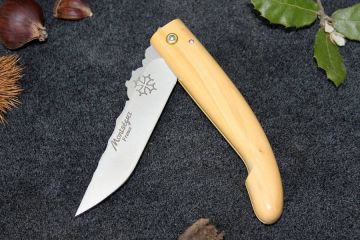 Couteau cathare Montségur profil croix Occitane buis 12c27