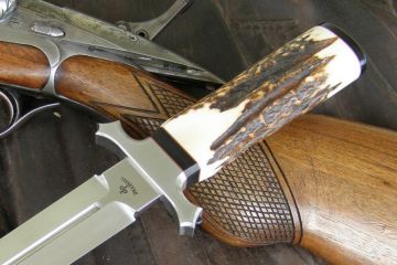 Couteau de chasse Dague de venerie manche bois de cerf et buffle