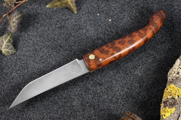 Couteau custom Montségur Prestige damas carbone amourette