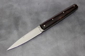 Couteau pliant custom l'Espadon ébène du Mozambique acier RWL34