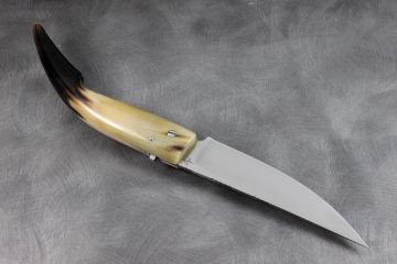 Couteau pliant custom Plantaurel corne acier inox RWL34