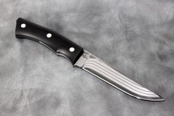 Couteau de chasse \"Le GendaÏ\" manche micarta lame acier multi-couches Suminagashi
