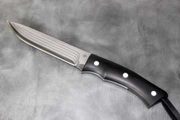 Couteau de chasse \"Le GendaÏ\" manche micarta lame acier multi-couches Suminagashi