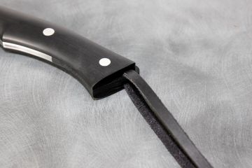 Couteau de chasse \"Le GendaÏ\" manche micarta lame acier multi-couches Suminagashi