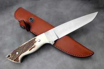 Couteau de chasse \"Le ROCCA\" poignard bois de cerf acier Böhler N690