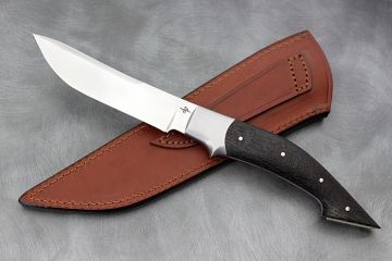 Couteau de chasse "le Ragot" manche morta chêne noir acier inox RWL34
