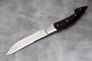 Couteau de chasse \"le Ragot\" manche morta chêne noir acier inox RWL34