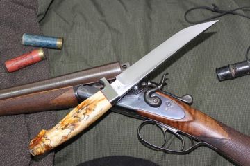 Couteau de chasse poignard manche fourche peuplier stabilisée acier RWL34