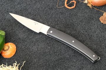 Couteau de poche Harpon lame 14c28 manche micarta texturé noir