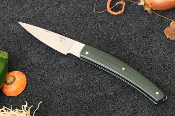 Couteau de poche Harpon lame 14c28 manche micarta texturé vert