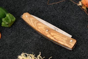 Couteau de poche Harpon lame 14c28 manche frêne stabilisé