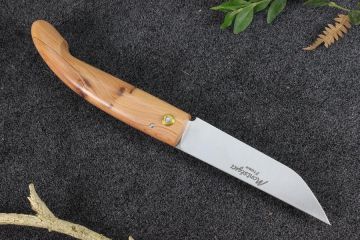 Couteau de poche régional Montségur rustique genévrier acier 12c27