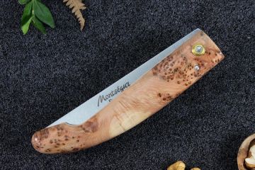 Couteau de poche régional Montségur rustique loupe de cade 12c27