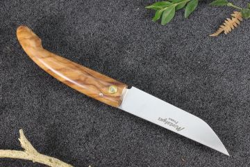 Couteau de poche régional Montségur rustique olivier acier 12c27