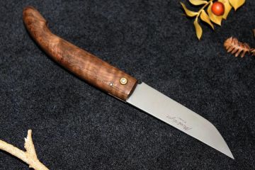 Couteau de poche régional Montségur ronce de noyer acier 12c27