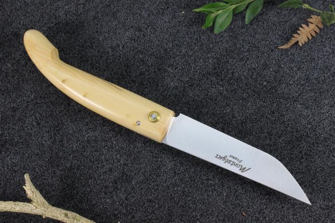 Couteau de poche traditionnel Montségur buis acier carbone xc75