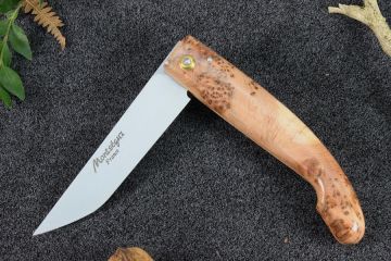 Couteau de poche traditionnel Montségur loupe de cade acier carbone
