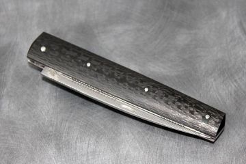 Couteau pliant Espadon GM fibre de carbone acier damas SGPS