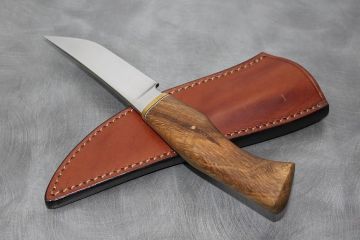 Couteau fixe Poignard vieux chêne stabilisé acier RWL34