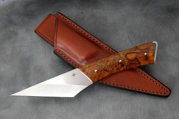 Couteau fixe type Kiridashi manche bois de fer d'Arizona acier RWL34