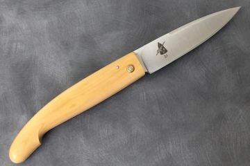Couteau personnalisé \"CNB-31\" modèle berger manche buis