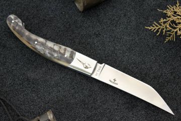 Couteau pliant Baroudeur gravure bécasse acier RWL34 bélier foncé