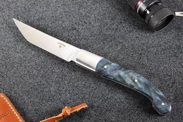 Couteau pliant Baroudeur lame RWL34 manche peuplier stabilisé