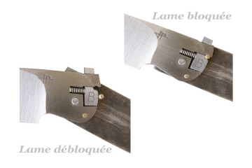 Couteau pliant Epervier corne jaspée acier damas inox