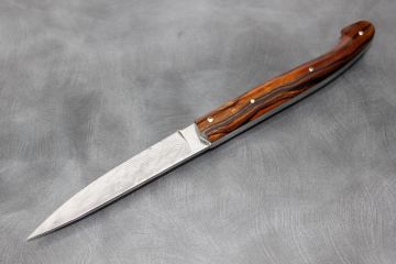 Couteau pliant Pyrène GM bois de fer d'Arizona damas inox