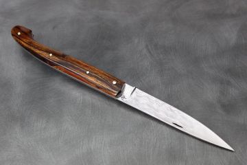 Couteau pliant Pyrène GM bois de fer d\'Arizona damas inox