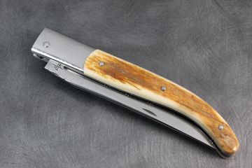 Couteau pliant Design Laguiole ivoire mammouth acier damas inox