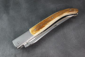 Couteau pliant Design Laguiole ivoire mammouth acier damas inox