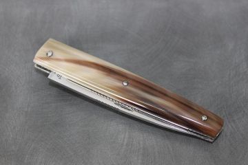 Couteau pliant Espadon lame acier VG10 corne jaspée