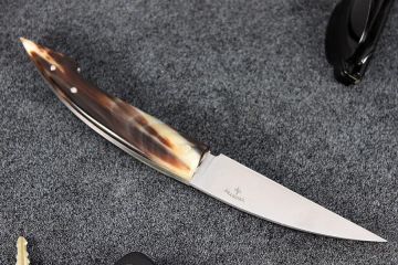 Couteau pliant Gentleman acier 12c27 corne jaspée foncée