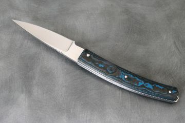Couteau pliant custom Harpon lame RWL34 manche fibre de carbone
