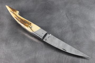 Couteau pliant Cabos ivoire de mammouth acier damas inox