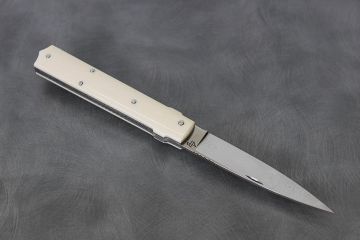 Couteau pliant Rétro ivoire acier damas inox