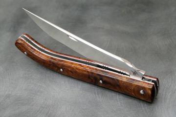 Couteau pliant design Laguiole loupe bois de fer d'Arizona acier RWL34