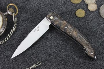 Couteau de poche artisanal Peyrecave acier carbone xc75 corne buffle