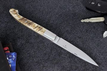 Couteau pliant Pyrène 13 cm lame 12c27 manche corne de bélier