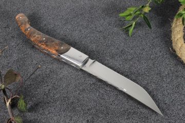 Couteau pliant Baroudeur 13cm loupe d'érable stabilisée acier inox RWL34