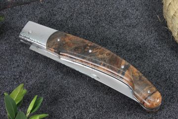 Couteau pliant Baroudeur 13cm loupe d\'érable stabilisée acier inox RWL34